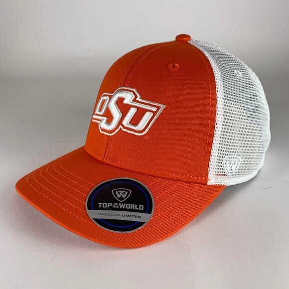 Oklahoma State Cowboys Orange White Top of the World Snapback Trucker Hat New - Picture 1 of 5